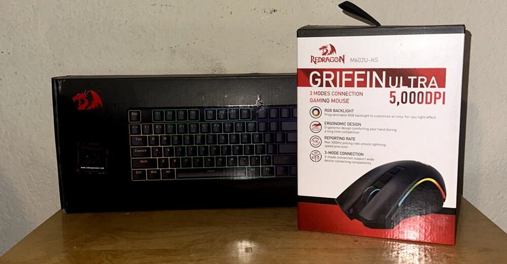 Redragon Gaming Keyboard & Griffin Ultra Wireless Mouse Combo RGB Like New